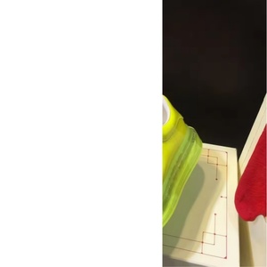 Sneakers en cuir verni jaune fluorescent de luxe, chaussures décontractées à semelle épaisse avec coussin d'air transparent pour hommes et femmes - Product Image 3