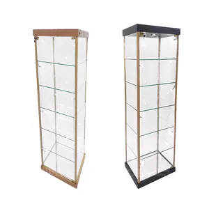Glass Shelves Display Retail Store Glass Display Cabinet With Led Lights