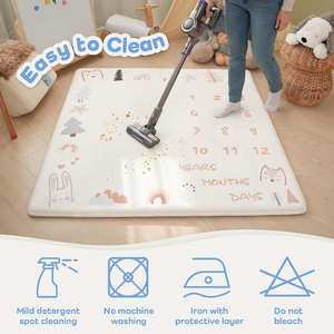 Wholesale Custom Monthly <strong>Milestone</strong> Baby <strong>Mat</strong> with Thick Foam Filling Flannel Photography Background Baby Nursery Crawling <strong>Mat</strong> - Product Image 5
