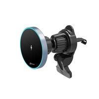 Support de chargeur sans fil magnétique à LED pour iPhone 17 16 15 Pro Max, support de fixation rapide magnétique réglable pour grille d'aération de voiture