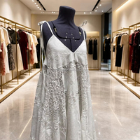 Robe longue décontractée d'été en coton brodé sans manches pour femme, style bohème, vente en gros personnalisée