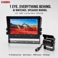 Système de caméra CISBO AI BSD avec moniteur 7 pouces et haut-parleur externe pour camions lourds