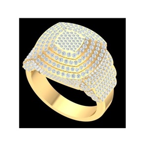 Pramukh Import Export Hip Hop Lab Grown Diamond IGI Certified Unisex 14k Classic Gold Micro Insert Bague de mariage Cadeau de fiançailles - Product Image 1