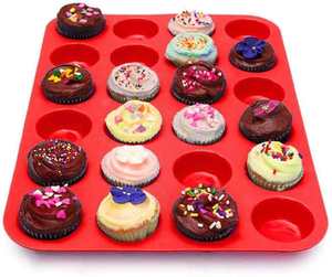 Mini 24 Cups Non-Stick Silicone Baking Molds for Making Muffin Cakes Chocolate <strong>Desserts</strong> Silicone Cupcake <strong>Tray</strong> - Product Image 5