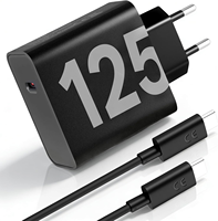 Cargador Rápido USB-C PD de 125W con Enchufe Europeo para Motorola, con Cable de Carga Rápida USB Tipo C, Adaptador de Corriente Tipo C Turbopower de 125W