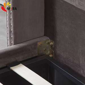 Set di Mobili di Lusso per Camera da <span class=keywords><strong>Letto</strong></span>, <span class=keywords><strong>Letto</strong></span> Singolo Design a Slitta con Testiera Imbottita Curva, Struttura <span class=keywords><strong>Letto</strong></span> Queen con Contenitore e Sollevamento a Gas - Product Image 5