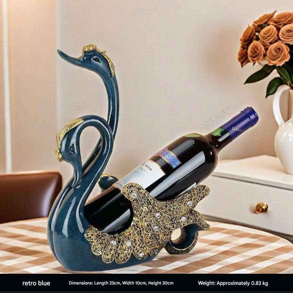 Swan-shaped wine rack (blue)
