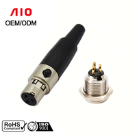 Adaptateurs de microphone audio à connecteur Mini XLR à 3 broches avec interface nickelée à montage sur châssis Connecteur audio