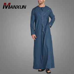 Islamic Men Jubba Thobe Dubai Saudi Arabia Kaftan Muslim Men Arabic Robes for sale