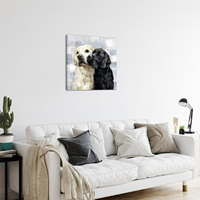 Tableau mural en toile Labrador Retriever, chien jaune et noir, peinture moderne pour condo, décoration pour amoureux des animaux, salon, appartement