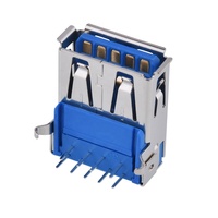 Connecteur femelle USB 3.0 type A 9 broches DIP avec bornes en alliage de cuivre, courant maximal 1,8 A