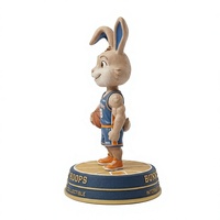 Figurine de lapin mascotte de basketball en résine personnalisée en gros, statue de lapin, décoration de bureau sportive, objet de collection