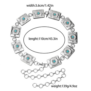 Nueva Cadena de cintura Bohemia <span class=keywords><strong>turquesa</strong></span> para <span class=keywords><strong>mujer</strong></span> para vestidos a juego diarios, cadena de cintura de playa en capas Bohemia para <span class=keywords><strong>mujer</strong></span> y Niña - Product Image 5