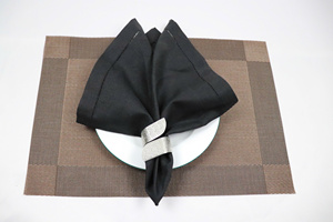 Fabrication de serviettes en lin haut de gamme, serviettes en lin carrées faites à la main 50x50cm avec ourlet simple surpiqué, couleur personnalisée - Product Image 2