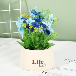 Mini plantes artificielles en pot, fleurs artificielles colorées, bonsaï en pot d'aspect céramique pour la décoration de la maison, du bureau, de la table - Product Image 2