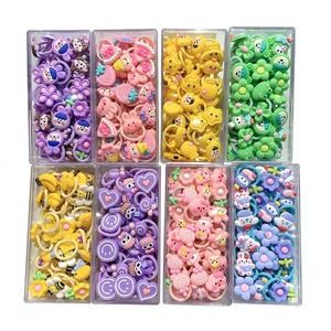 Anneau de pouce pour enfants avec motif d'<span class=keywords><strong>animaux</strong></span> de dessin animé, cordon élastique pour cheveux, n'abîme pas les cheveux du bébé - Product Image 2