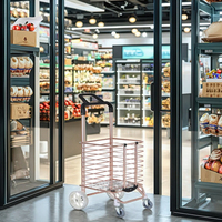 Vente flash : Chariot de courses pliable et mobile à 4 roues pour supermarché, camping, sac de voiture, montée des escaliers, avec roues