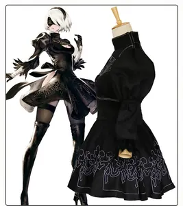 2022 New Nier Automata Yorha 2b Sexy Outfit Spiele Anzug Halloween Cosplay Kostüm Frauen Rollenspiel Kostüme Mädchen Party Kleid Set