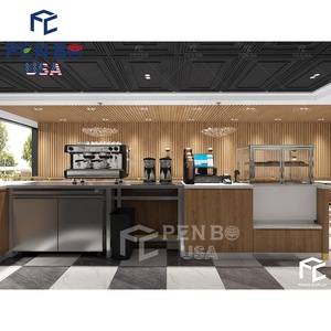 Luxury Coffee Shop Furniture Sweet Dessert Bar Counter Restaurant Coffee Shop Decoration Design - Product Image 4