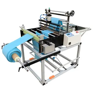 Automatic unwinding PE PVC anti static printing film heat sealing bag making roll to sheet cross cutting machine