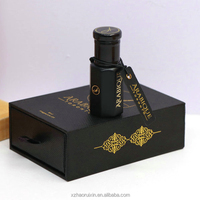 Vente en gros de flacons d'huile essentielle vides en verre octogonaux personnalisés noirs Attar Oud 3ml 6ml 12ml avec bille roll-on et boîte d'emballage