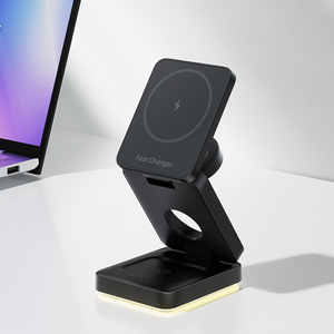 3 in 1 <strong>Multi</strong> Function Portable 15W Foldable Magnetic Wireless <strong>Charger</strong> with Holder Fast Charging and Mobile Phone - Product Image 5