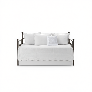 Juego de Fundas para Cama Nido, 6 Piezas, Reversible, Acolchado, Borde Festoneado Blanco, Algodón, Ropa de Cama para Todas las Estaciones - Product Image 1