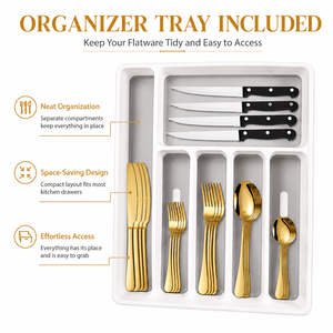 Juego de Cubiertos de Acero Inoxidable de Lujo de 24 Piezas con Bandeja, Juego de Cubiertos Dorados, Arcoíris y Negros para Cocina y Comedor - Product Image 3