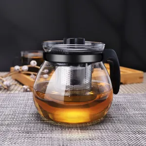 Conjunto de chá de alta qualidade com chaleira de vidro, pequeno min chinês bonito vintage de alta qualidade com infusor removível