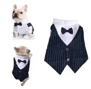 Pet Quần Áo Chó Áo Sơ Mi Chó Tuxedo Bow Tie Áo Sơ Mi Quần Áo Thích Hợp Cho Tiệc Cưới Puppy Pháp Bulldog Pug