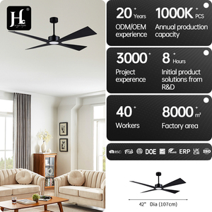 64 inch plastic blade high airflow black dimmable LED <b>ceiling</b> fan with LED <b>lights</b> - Product Image 4