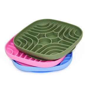 Thiết kế mới chống nghẹt thở Silicone Bát chó với cốc hút vật nuôi mèo Thức ăn cho chó ăn chậm trung chuyển Bát món ăn - Product Image 5