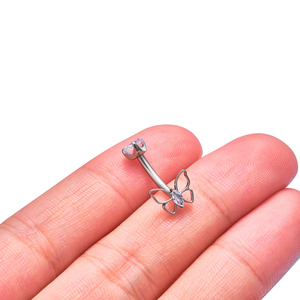 थोक G23 टाइटेनियम 14 ग्राम आंतरिक रूप से थ्रेडेड भेदी नाभि पेट बटन के छल्ले सफेद cz इन्डील्ड महिला शरीर भेदी गहने - Product Image 4