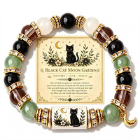 Bracelet unisexe bohème d'Halloween avec perles en fausse céramique, pendentifs citrouille, fantôme, chauve-souris et chapeau, bijoux en strass de cristal, cadeau