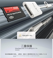 Lector de tarjetas de memoria tipo C con función OTG para computadoras portátiles compatible con transmisión de datos de alta velocidad y tarjetas MS/SDXC