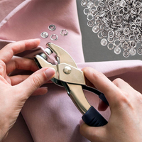 Bouton pression écologique à cinq broches en métal durable argenté pour vêtements en cuir à usage multiple