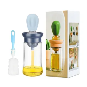 cooking tools superior glass measuring vinegar olive glass oil bottle with silicone oil brush dropper