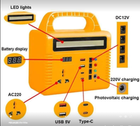 Station d'alimentation solaire portable avec lumière LED, sortie AC 220V et USB DC, générateur solaire domestique hors réseau