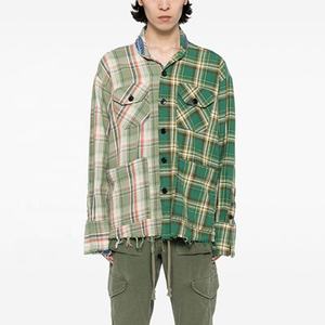 <span class=keywords><strong>Camicia</strong></span> a <span class=keywords><strong>quadri</strong></span> da <span class=keywords><strong>uomo</strong></span> con Design a <span class=keywords><strong>quadri</strong></span> in flanella a manica lunga bicolore personalizzata - Product Image 3