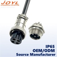 Conector de Aviación Rectangular JOYL M16 de 3-8 Pines Macho y Hembra IP65 para Equipos de Seguridad, Instrumentos y LED
