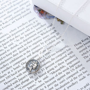 Collare di gioielli antichi in <span class=keywords><strong>argento</strong></span> Sterling 925 di alta qualità placcato in oro <span class=keywords><strong>collana</strong></span> con ciondolo a moneta Queen Elizabeth - Product Image 3