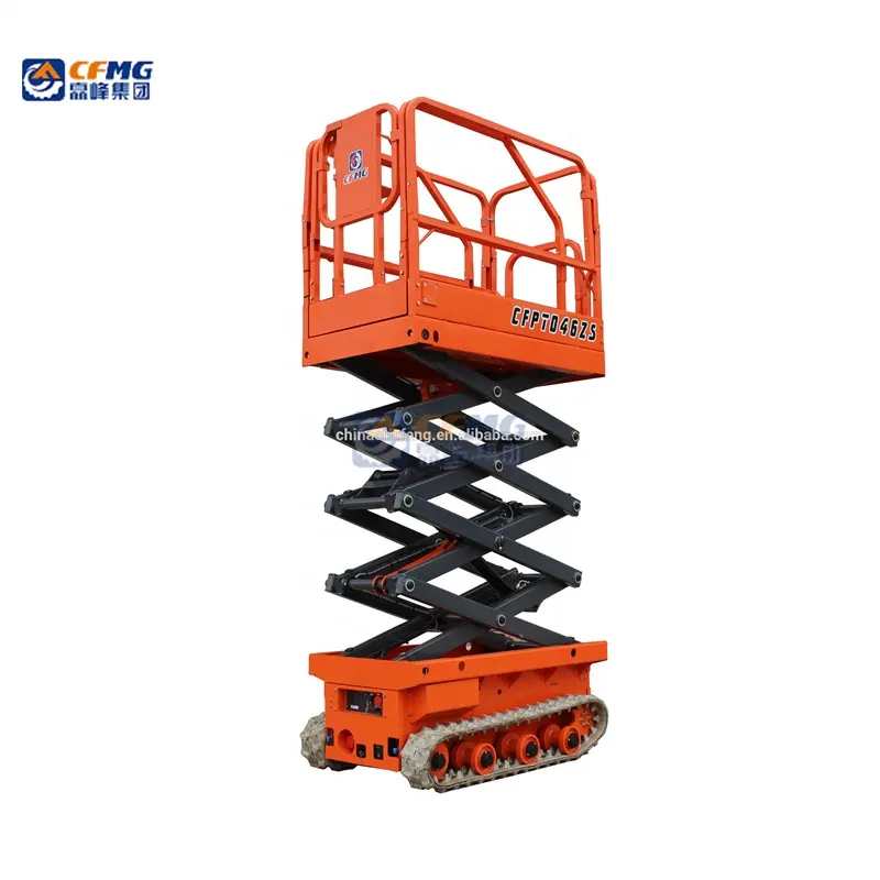 small mini crawler tracked scissor lift orchard fruit harvesting or garden tree pruning or greenhouse vegetable harvesting