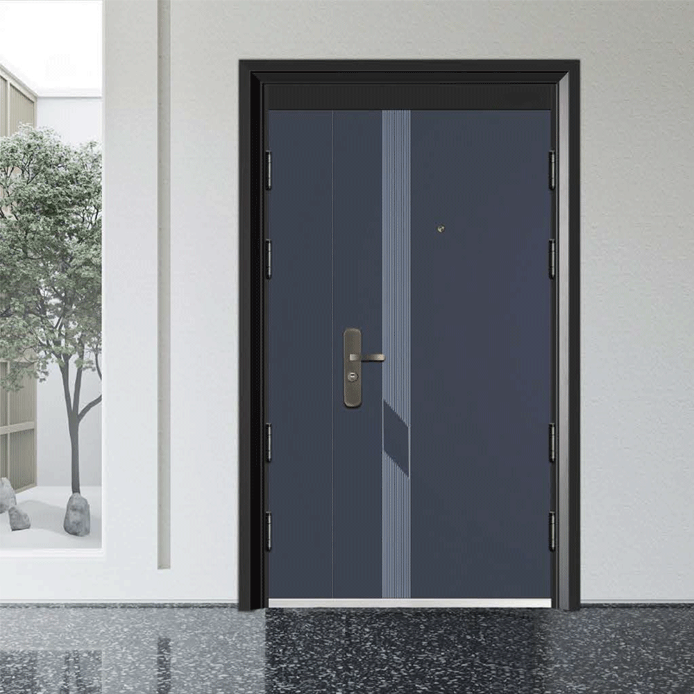 Modern American Design High Quality Model Style Exterior Door Fireproofing  Iron Gates Exterior Carved Aluminum Door · image 3