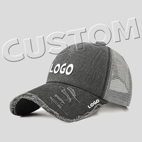 Unisex 3D bordado Transferencia de Calor papá camionero sombrero logotipo personalizado lavado Denim gorras de béisbol desgastadas venta al por mayor tela impresa