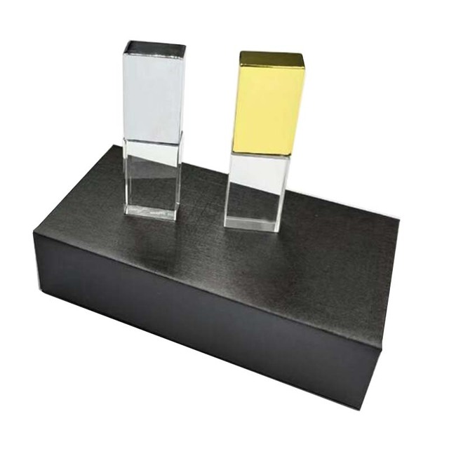 Free Engraved Logo USB 2.0 Flash Drive 4GB to 128GB Promotion Gift Glass Crystal with LED Light for Business or Personal Use