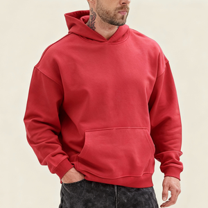 เสื้อมีฮู้ดผ้าฟลีซสำหรับผู้ชายเสื้อมีฮู้ดผ้าคอตตอนทรงโอเวอร์ไซส์สำหรับผู้ชายเสื้อฮู้ด400gsm ออกแบบได้ตามต้องการ - Product Image 3