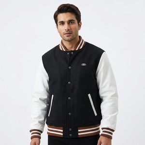 Chaqueta Varsity Personalizada de Alta Calidad para Hombre, Nueva, de Lona, Diseño en Blanco para Venta al Por Mayor - Product Image 1
