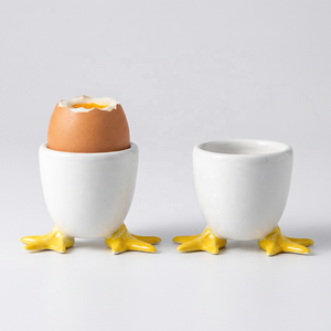 Porta Huevos de Cerámica Blanca Creativa con Forma de Pata de Pato, Divertido Porta Huevos de Porcelana con Forma de Animal para Cocina, Desayuno, Decoración de Pascua - Product Image 1