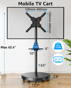 32-65 Inch Mobile <strong>TV</strong> Mounts&amp;Cart Rolling <strong>Tv</strong> Floor <strong>Stand</strong> Television <strong>Stand</strong> - Product Image 4