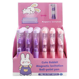 O & Q lindos bolígrafos flotantes 0,7mm negro azul tinta plástico cuerpo gordito retráctil conejo chica diseño para OEM/ODM Día de Pascua - Product Image 5